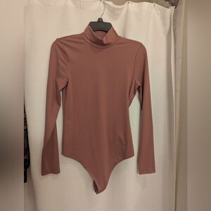 Abercrombie & Fitch Pink Fitted Long Sleeve Bodysuit